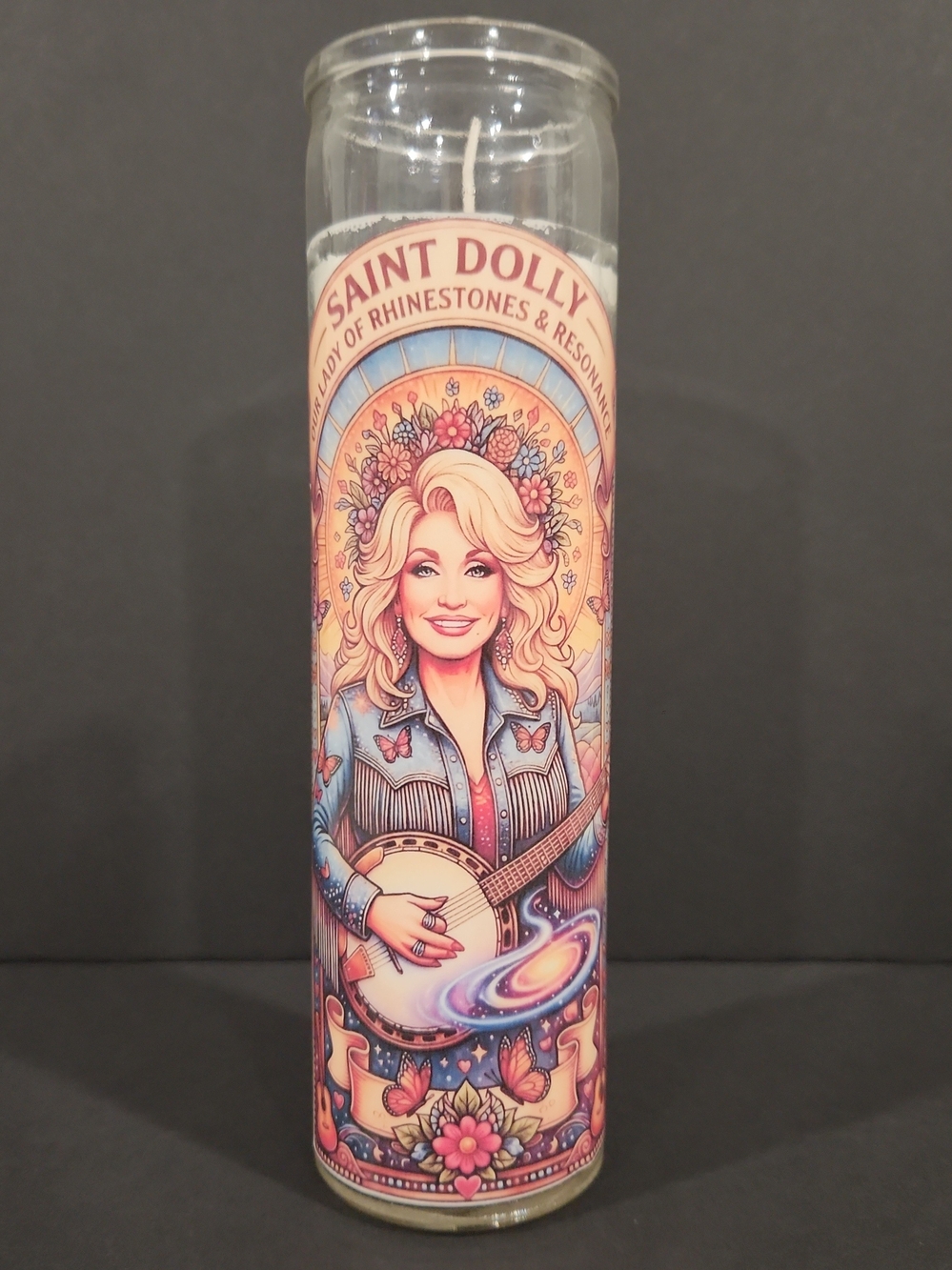 Saint Dolly Celebrity Prayer Candle - Our Lady of Rhinestones & Resonance